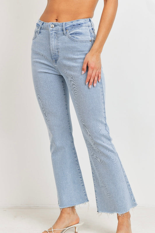 Hottest Crop Flare Jeans Light Denim