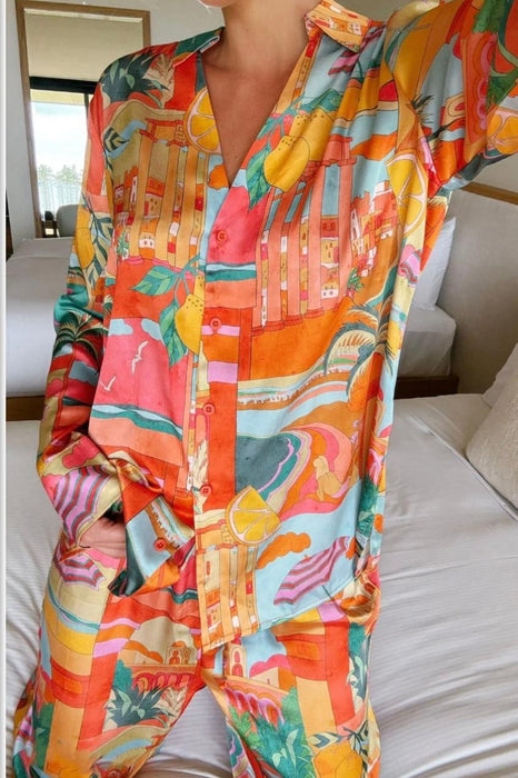 Show Me Your Mumu Early Riser PJ Set Postcards from Italia