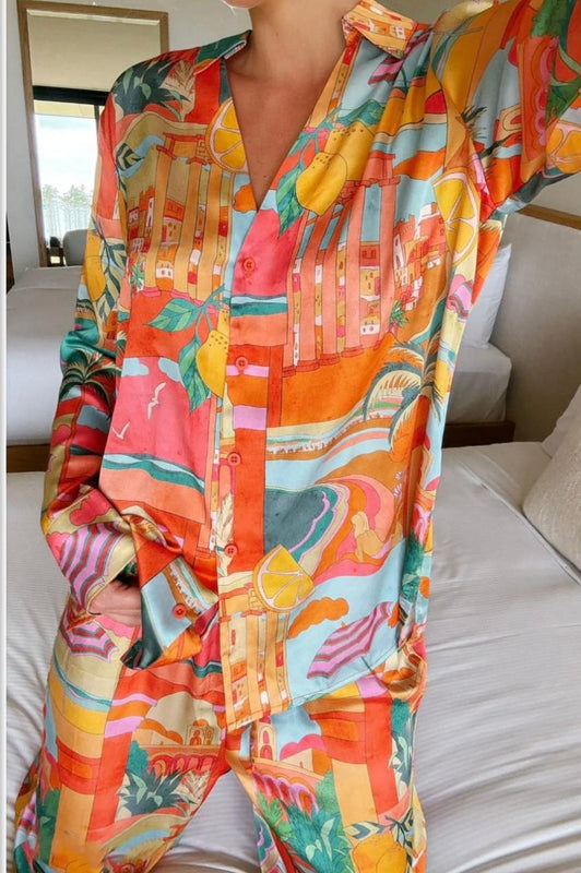 Show Me Your Mumu Early Riser PJ Set Postcards from Italia