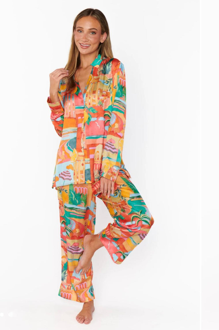 Show Me Your Mumu Early Riser PJ Set Postcards from Italia