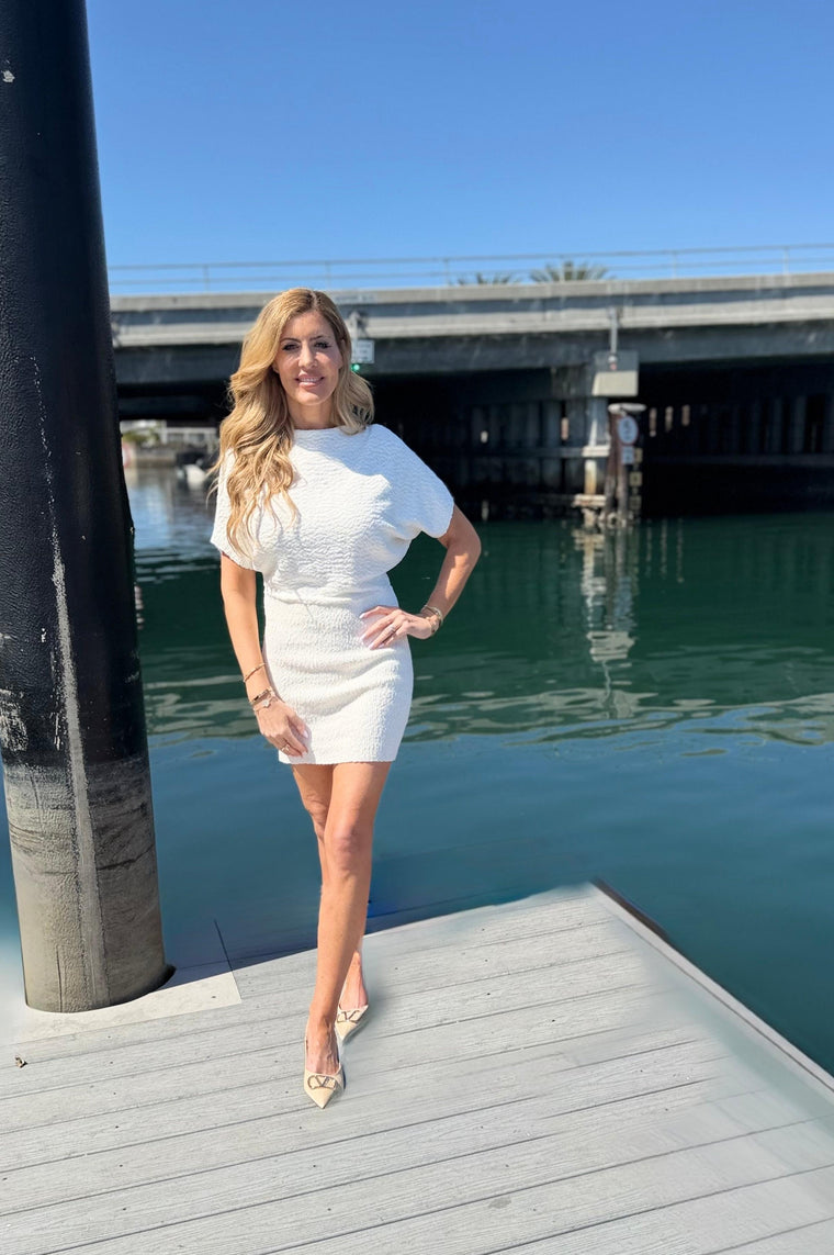 Josie Knit Mini Dress White
