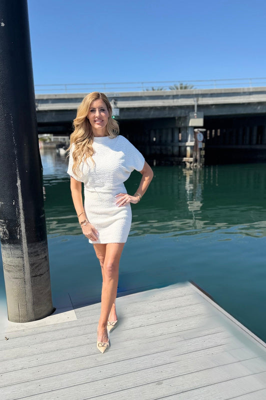 Josie Knit Mini Dress White