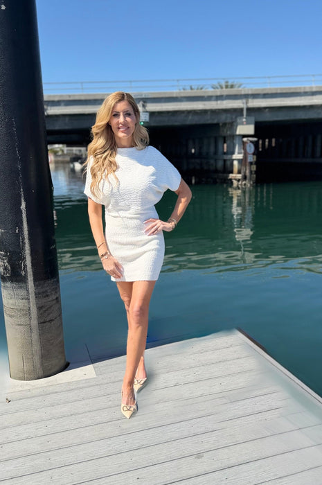 Josie Knit Mini Dress White
