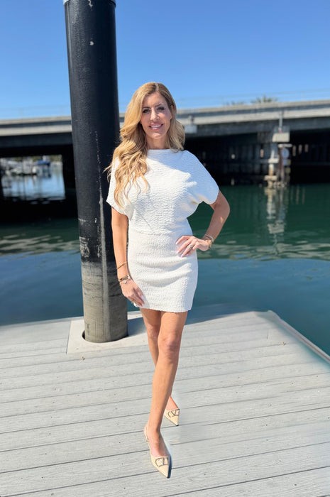 Josie Knit Mini Dress White