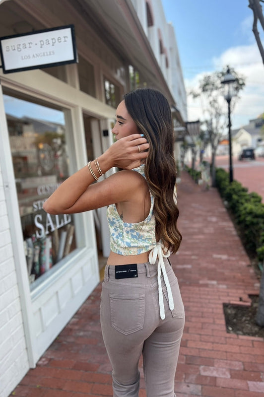 Floral Fun Open Back Sweater Top