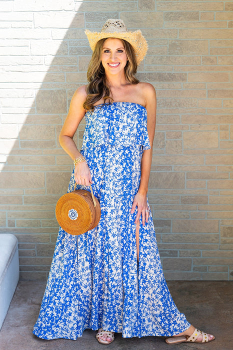 Periwinkle Blue Floral Maxi Dress