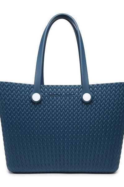 Carry All Textured Tote Navy