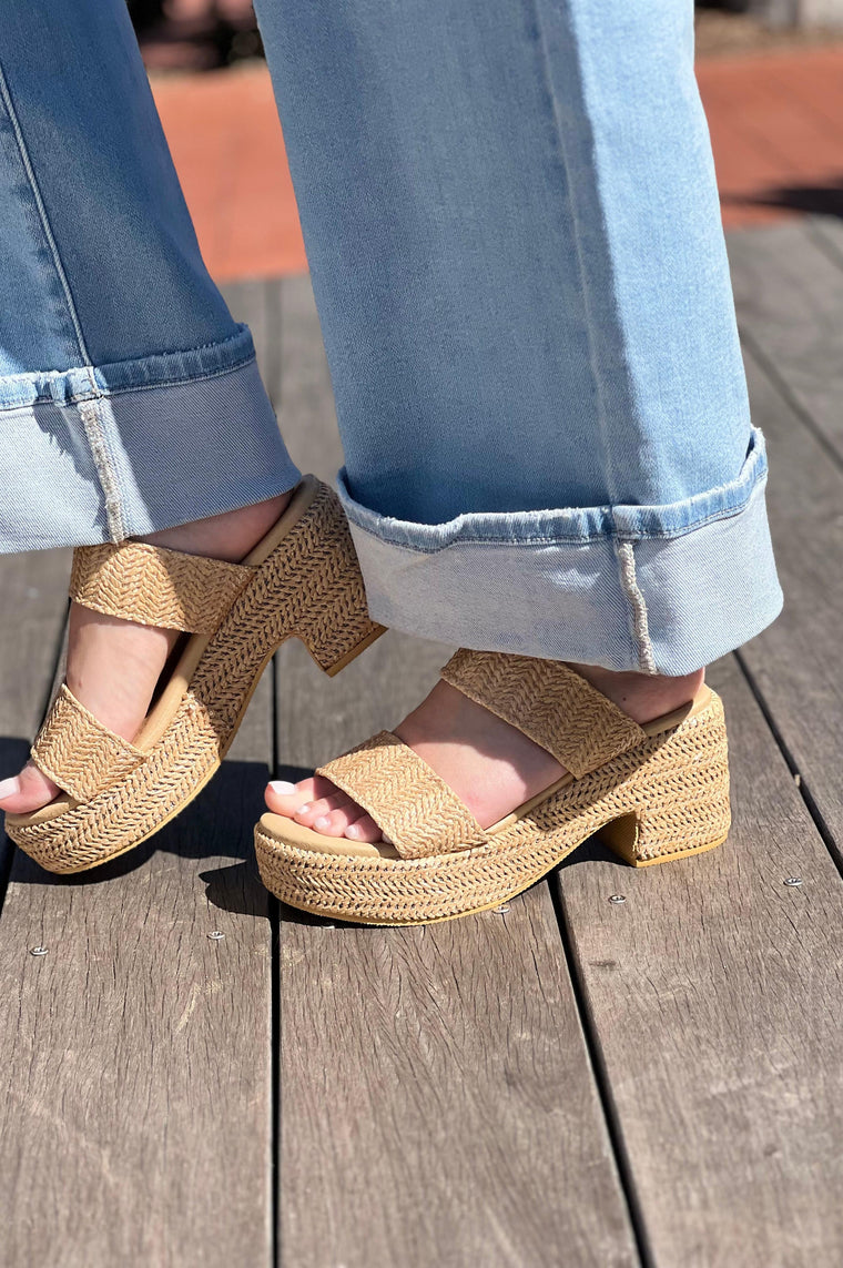 Ocean Avenue Espadrille Wedges Tan