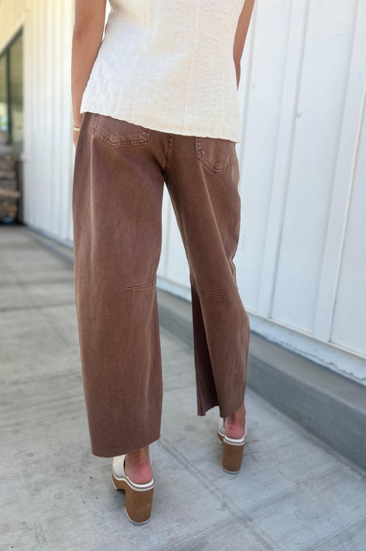 Barrel Jeans with Seams Vintage Espresso