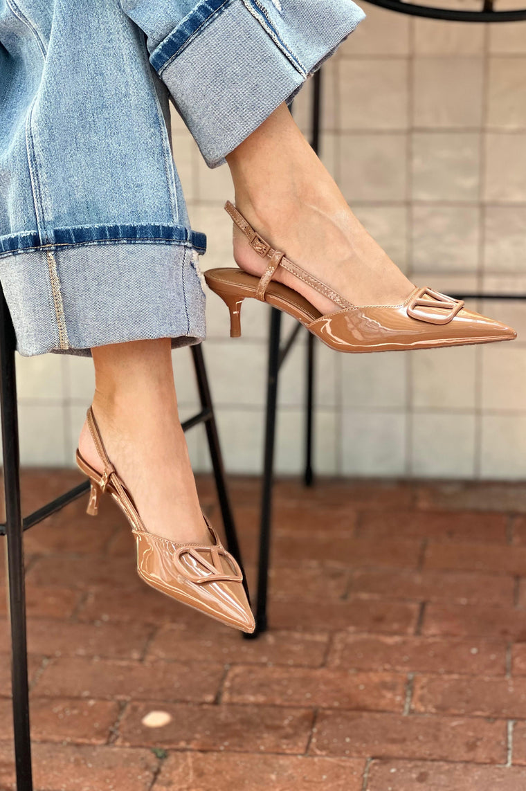 Clementine Kitten Heels Camel