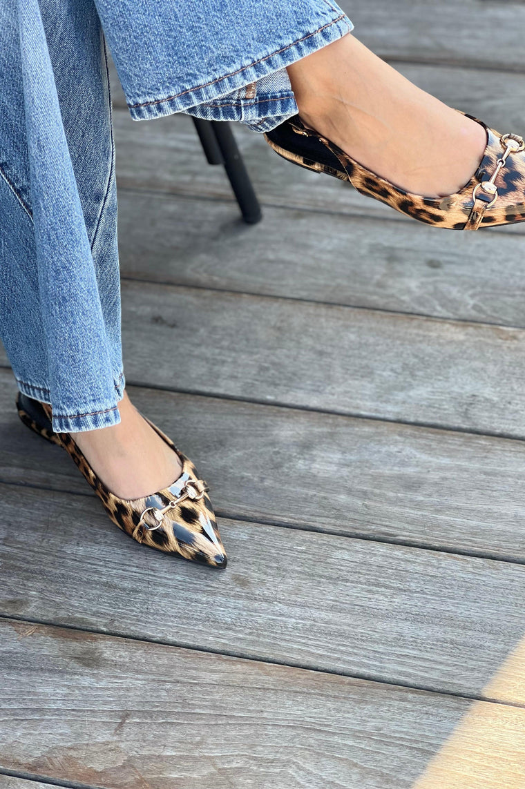 Carolina Patent Flats Leopard