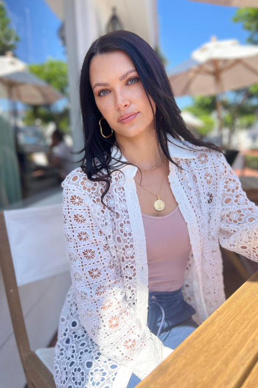Eyelet Top White