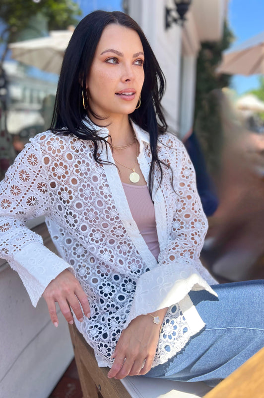 Eyelet Top White