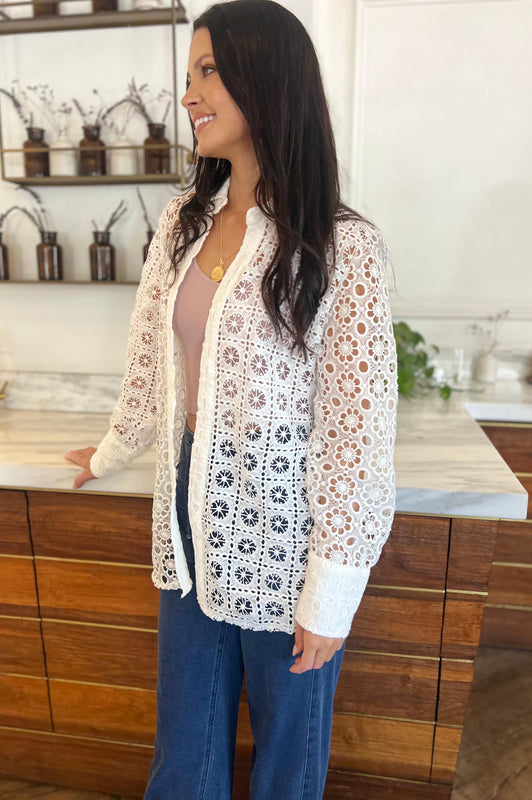 Eyelet Top White