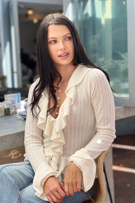 Show Me Your Mumu Marley Top Cream Pointelle Knit