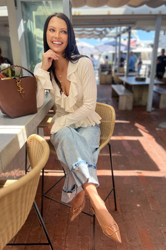 Show Me Your Mumu Marley Top Cream Pointelle Knit