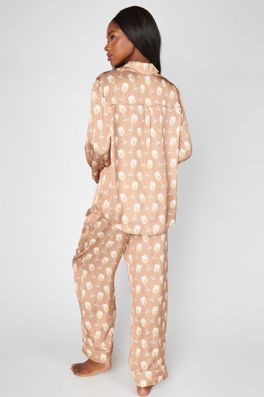 Show Me Your Mumu Silky White Wine Pajamas