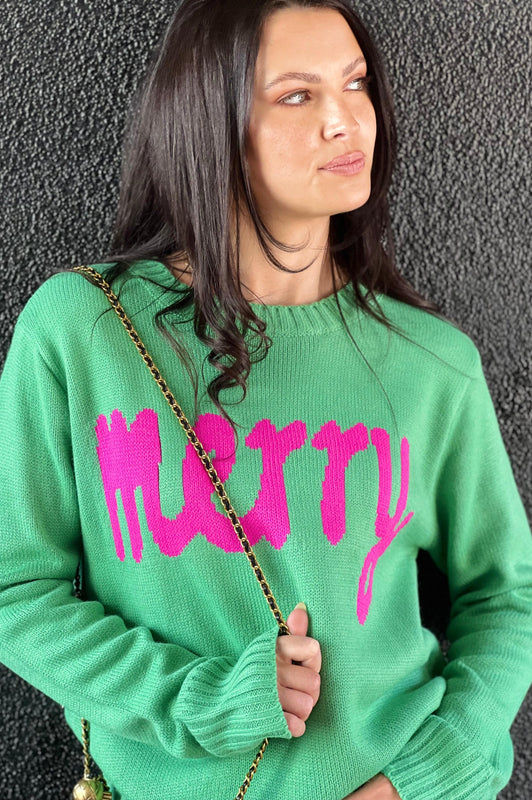 Merry Green/Pink Sweater
