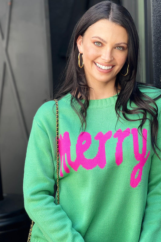 Merry Green/Pink Sweater