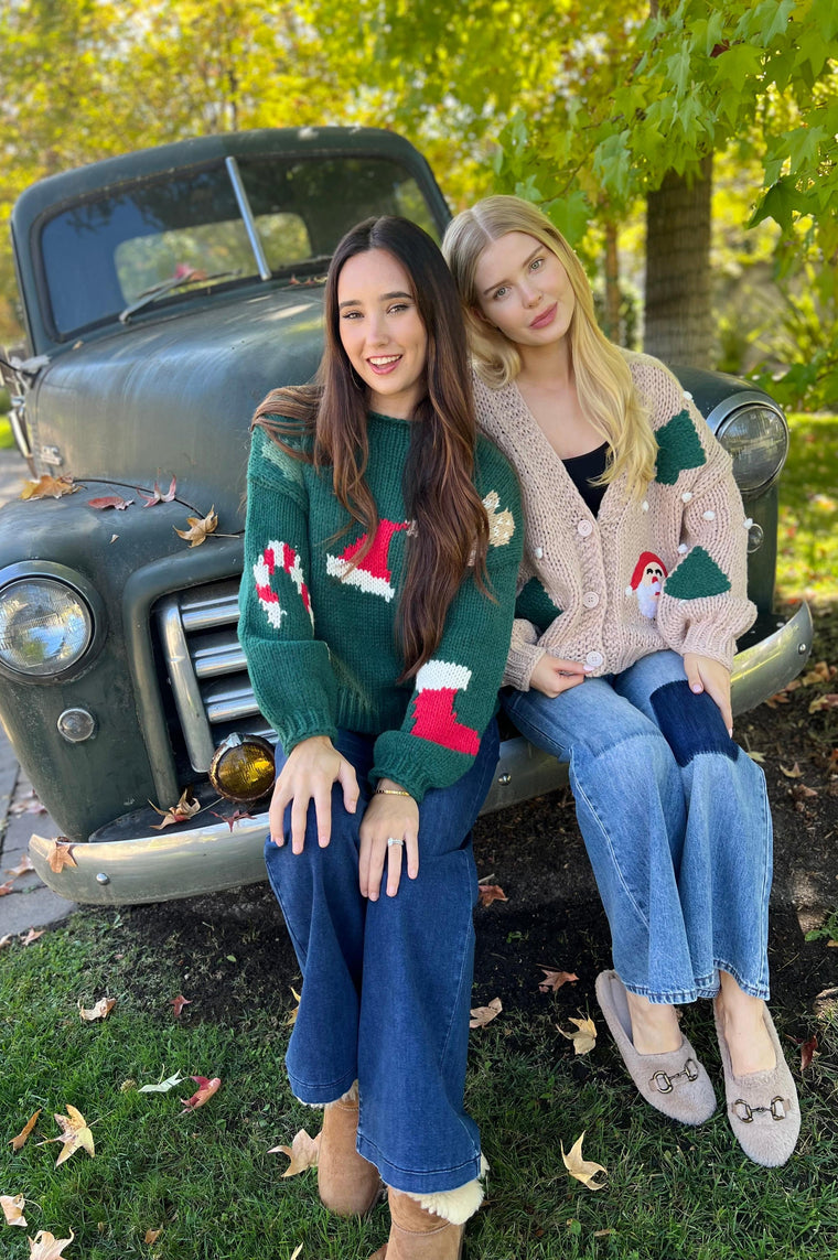 Reindeer Cheer Green Sweater