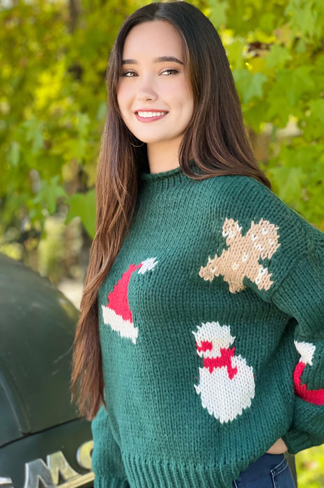 Reindeer Cheer Green Sweater
