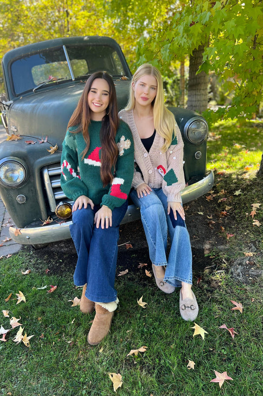 Reindeer Cheer Green Sweater