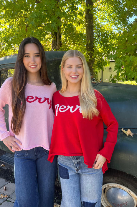 Merry Sweater Pink/Red