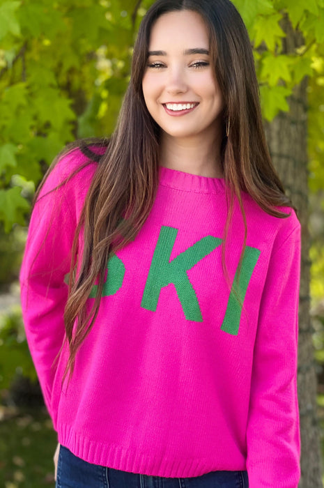 SKI Sweater Pink Green