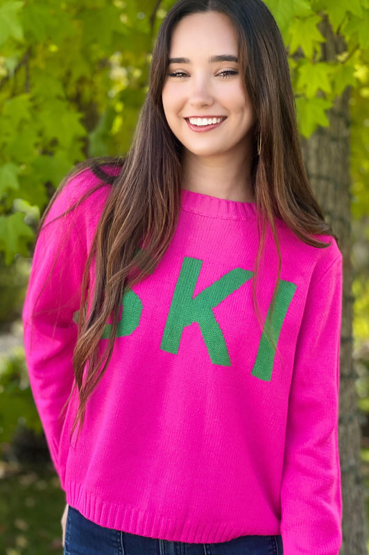 SKI Sweater Pink Green