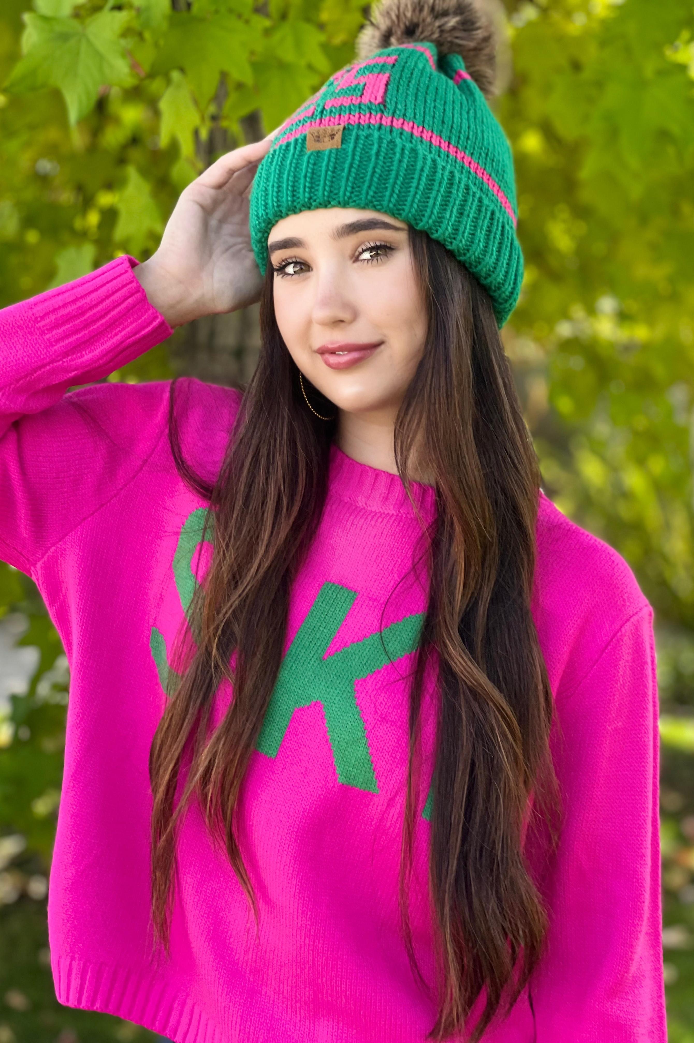 SKI Sweater Pink Green