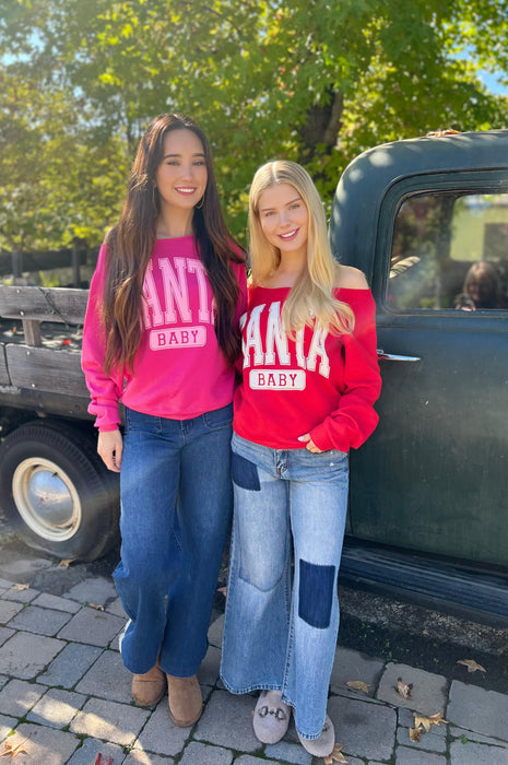 Santa Baby off the Shoulders Pink