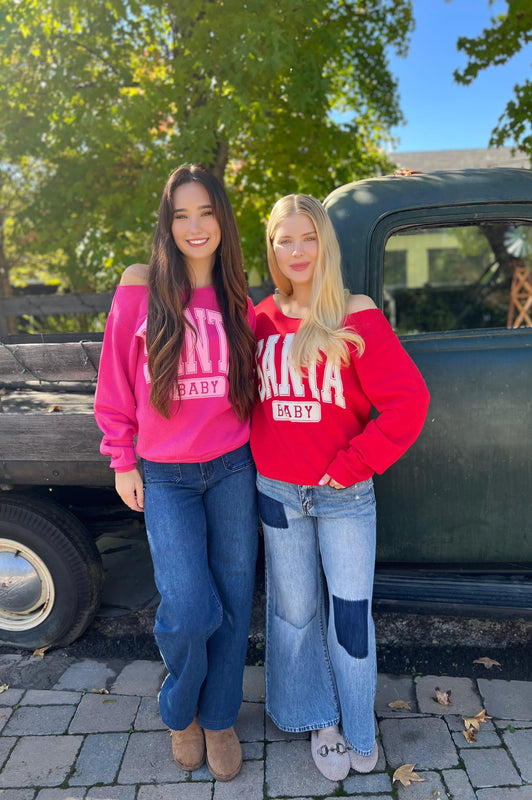 Santa Baby off the Shoulders Pink