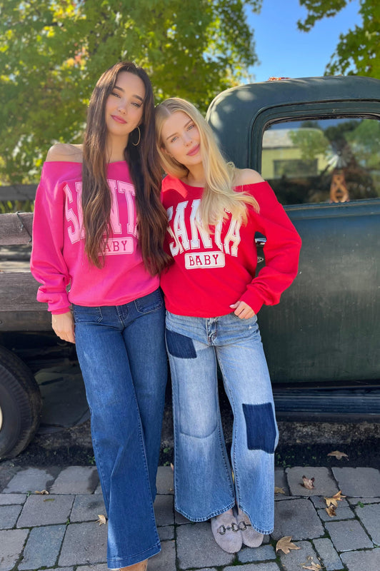 Santa Baby off the Shoulders Pink