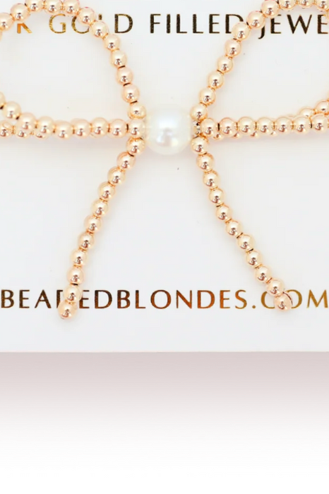 14k Filled Gold Bow Bead Bracelet