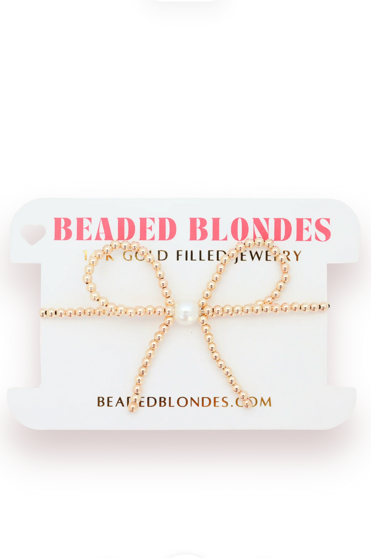 14k Filled Gold Bow Bead Bracelet