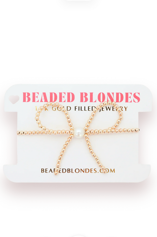 14k Filled Gold Bow Bead Bracelet