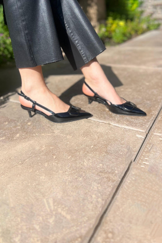 Clementine Kitten Heels Black