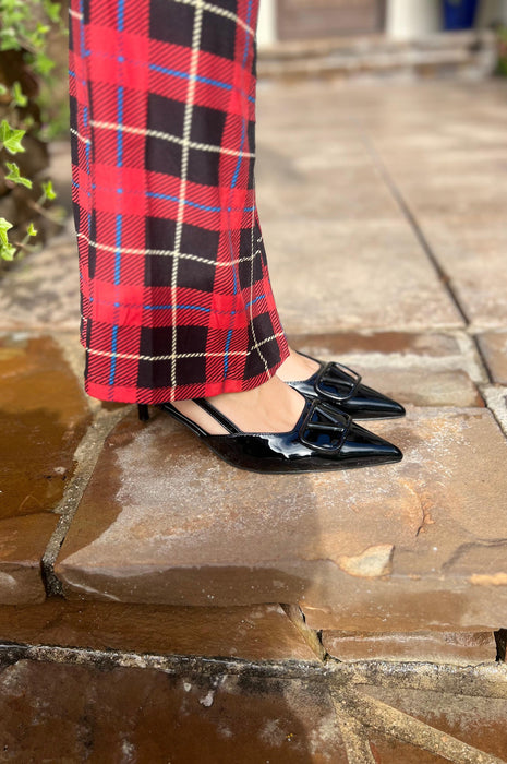 Holiday Plaid Buttery Palazzo Pants Red/Green