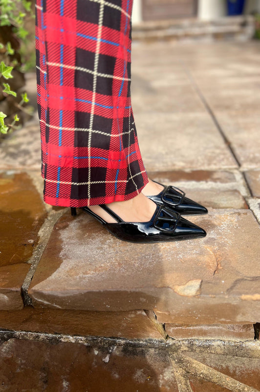 Holiday Plaid Buttery Palazzo Pants Red/Green