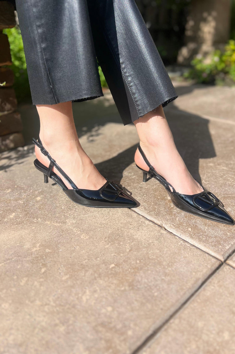Clementine Kitten Heels Black