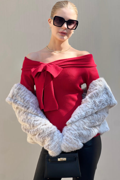 Holiday Bow Sweater Red