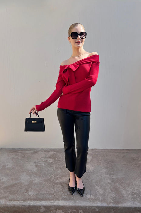Holiday Bow Sweater Red