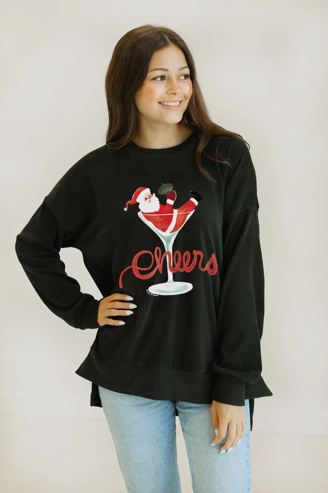 Cheers HO HO Santa Martini Black