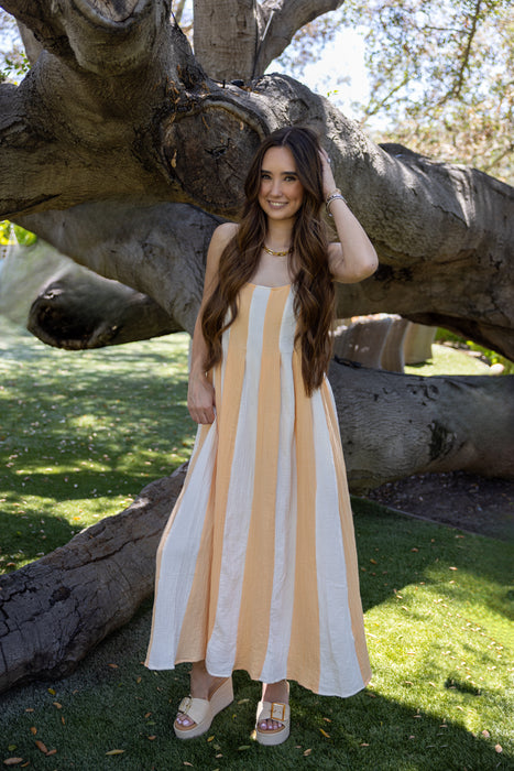 Coastal Calling Peach Stripe Dress