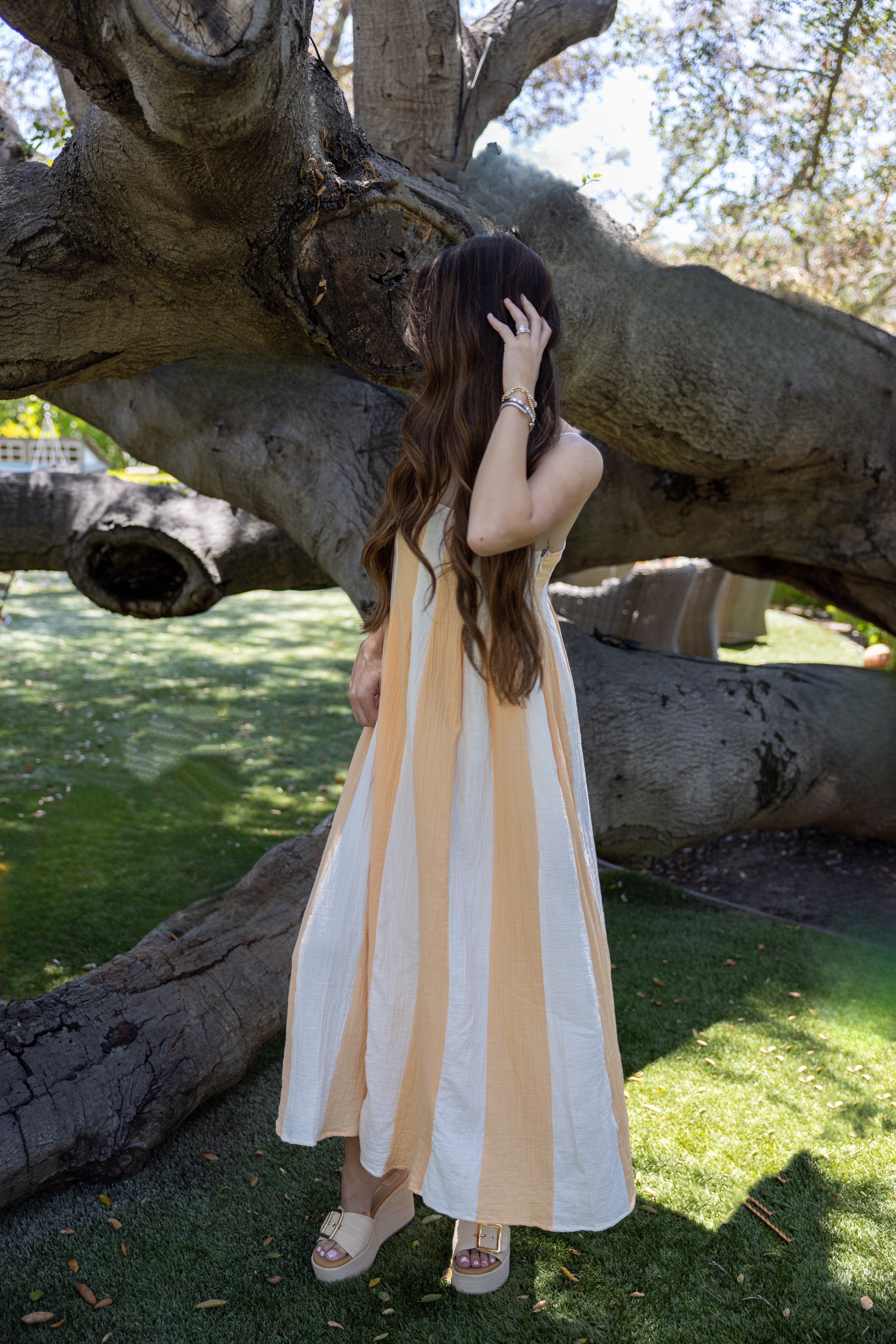 Coastal Calling Peach Stripe Dress