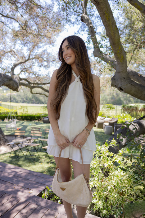 Greek Island Linen Romper White