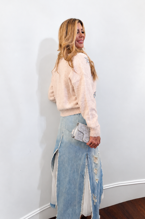 Crystal Snowflake Sweater Pink