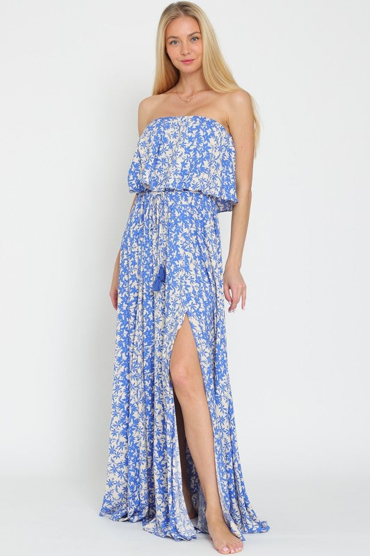 Periwinkle Blue Floral Maxi Dress