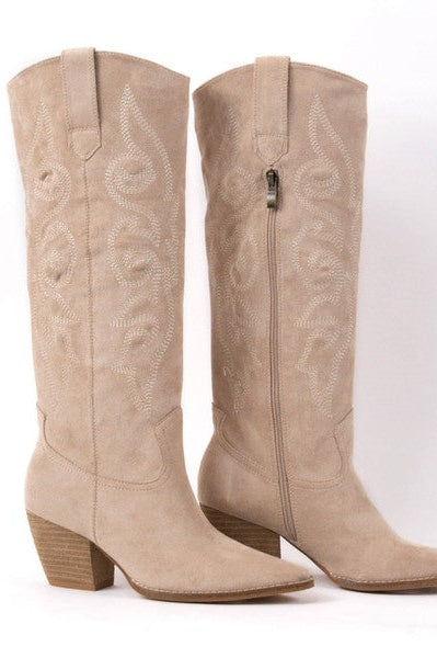 Beatrice Taupe Western Boots