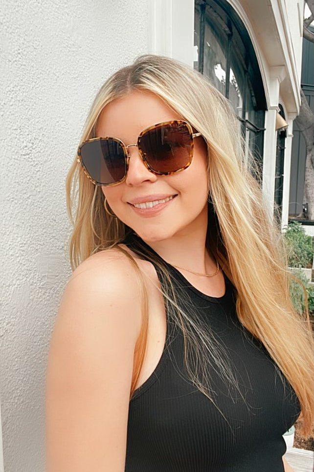 Diff Genevieve Espresso Tortoise Grey Gradient Sunglasses Polarized Sunshine Girls Boutique